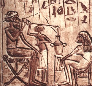 Ancient Egypt Beer Making Process depicted